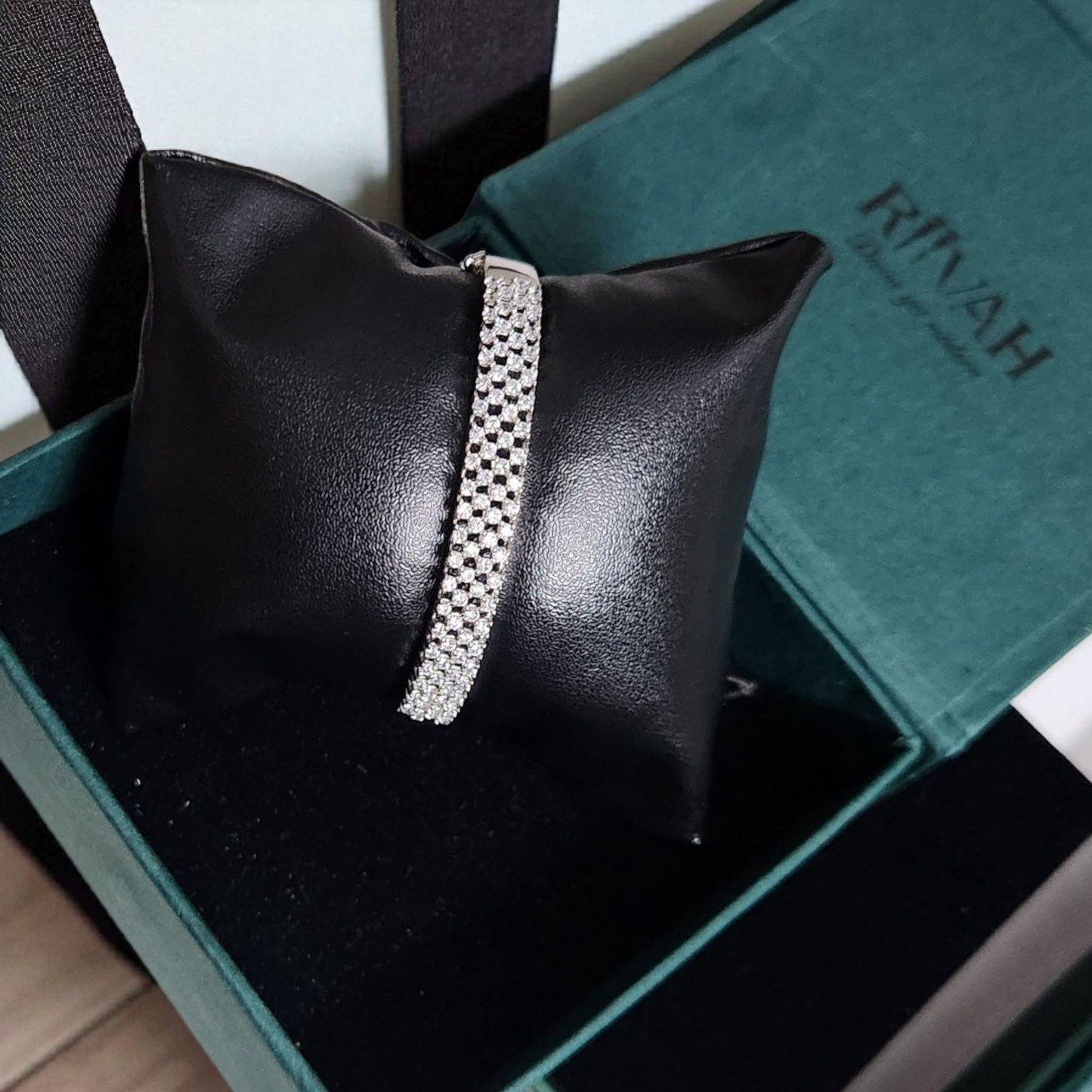 Silver-Plated Diamond Studded Bracelet