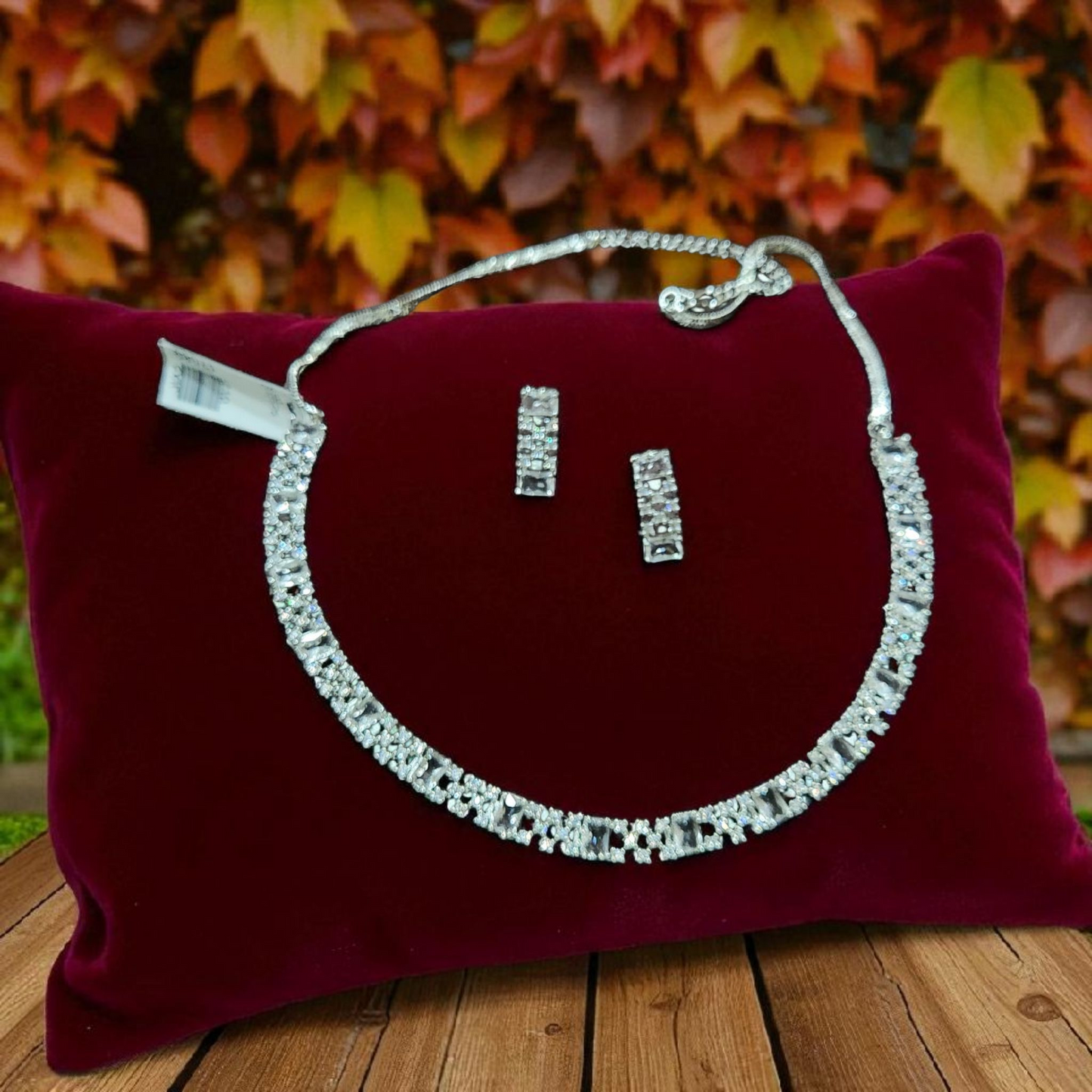 Classic Diamond-Style Necklace Set – Elegant CZ Stones with Earrings