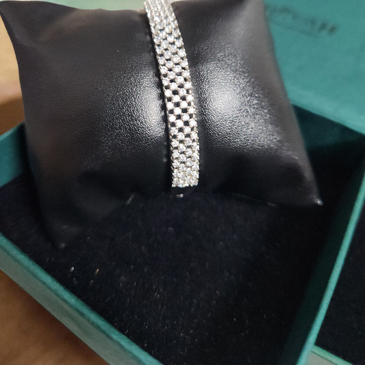 Silver-Plated Diamond Studded Bracelet