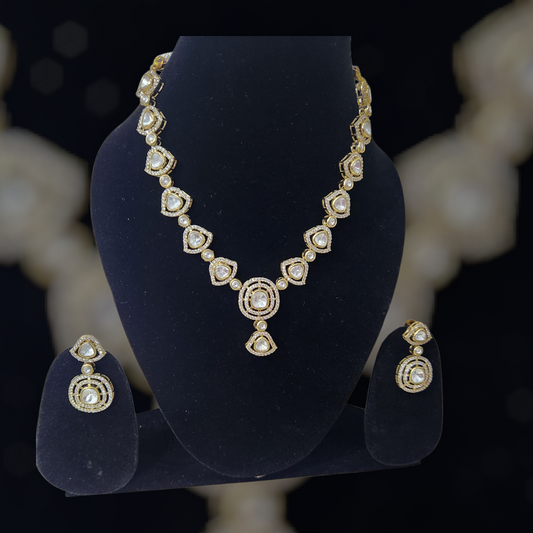 Gold-Plated Kundan Necklace Set bridal & Party Jewellary