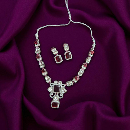 Ruby & Kundan Necklace Set – Traditional Bridal Jewellary
