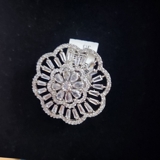 Floral Design AD Silver Statement Ring