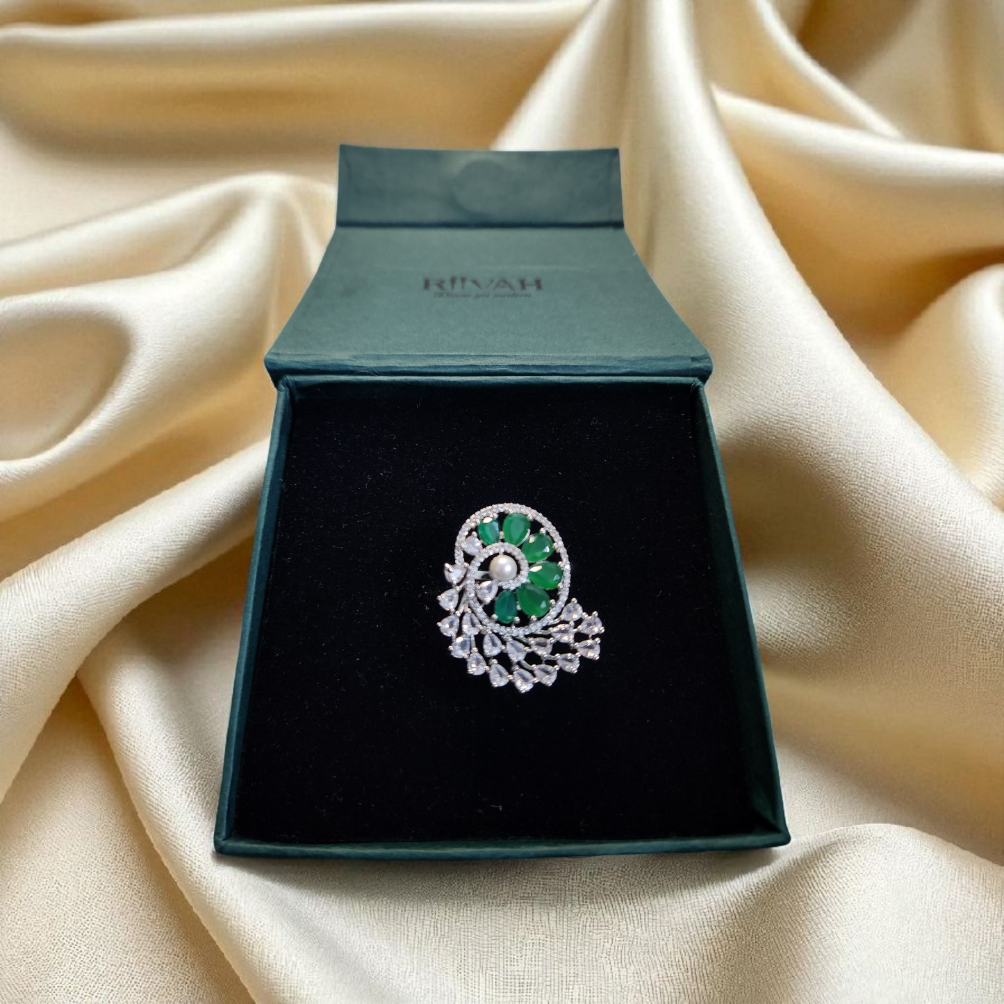 Green AD Statement Ring