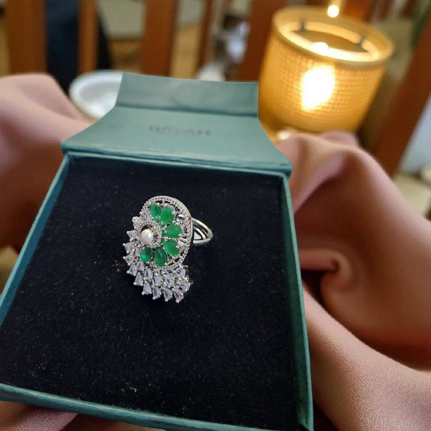 Green AD Statement Ring
